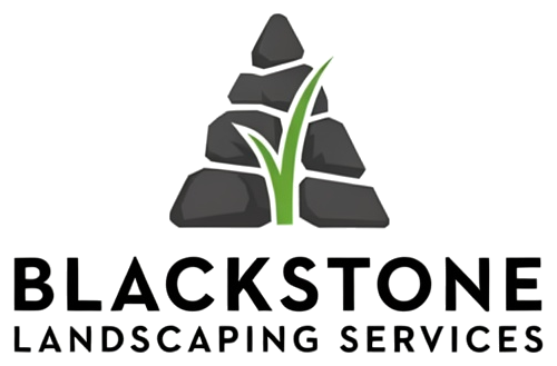 Blackstone logo concept — stacked stones with grass mark